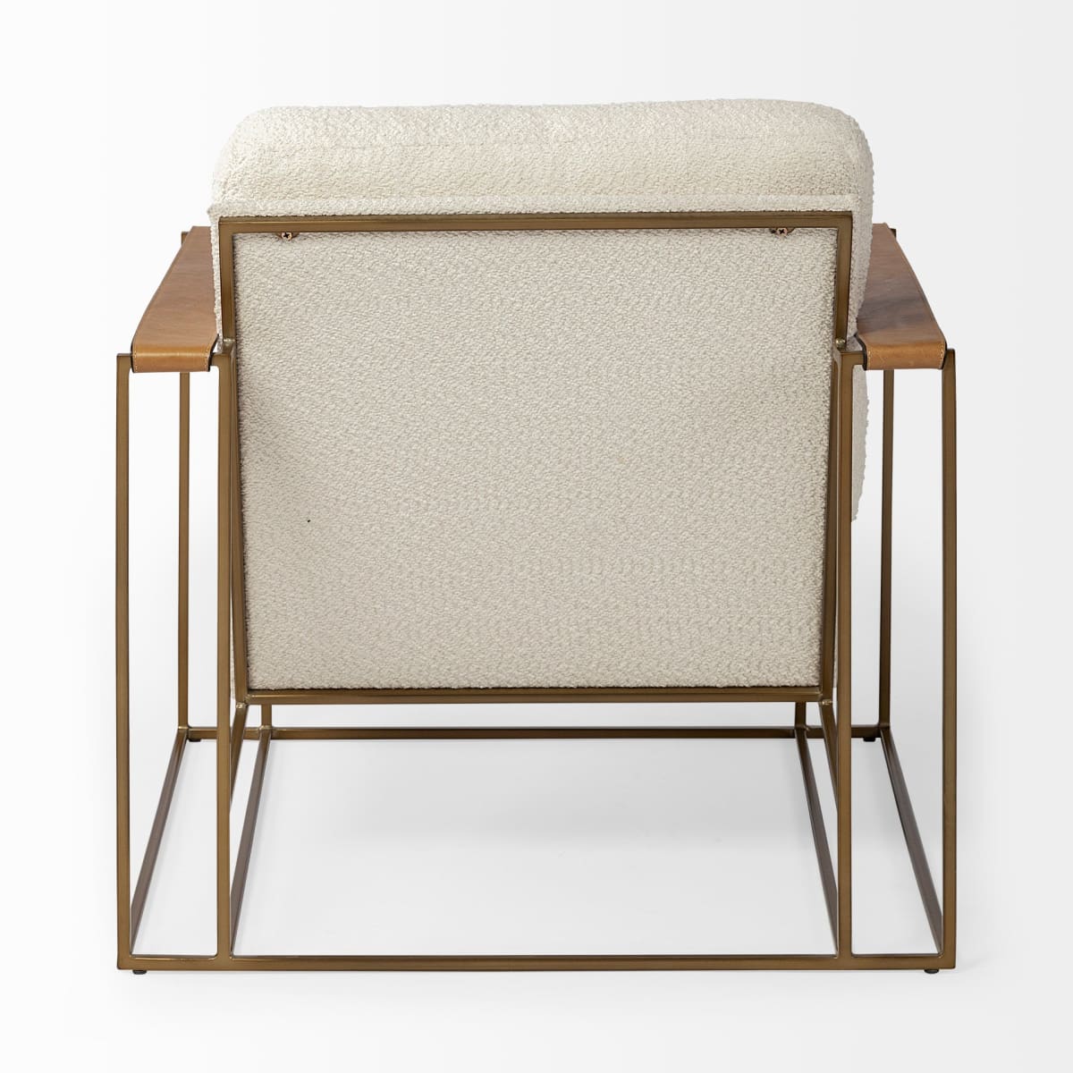 Watson Upholstered Accent Chair Cream Boucle | Gold Metal - accent-chairs