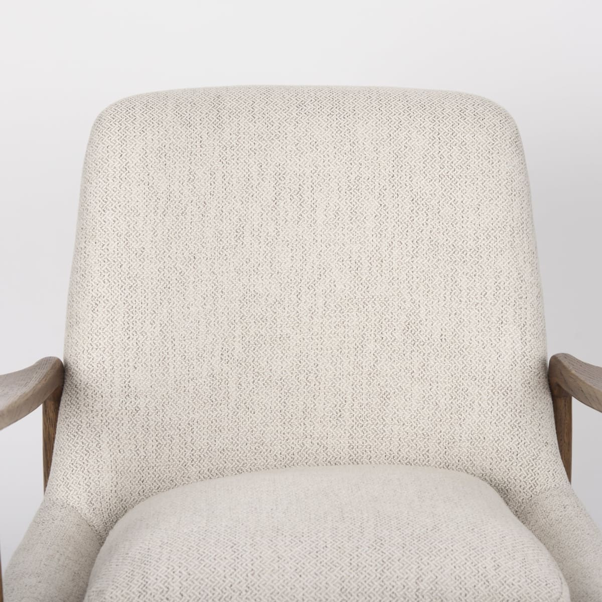 Westan Upholstered Accent Chair Cream Fabric | Brown Wood - accent-chairs
