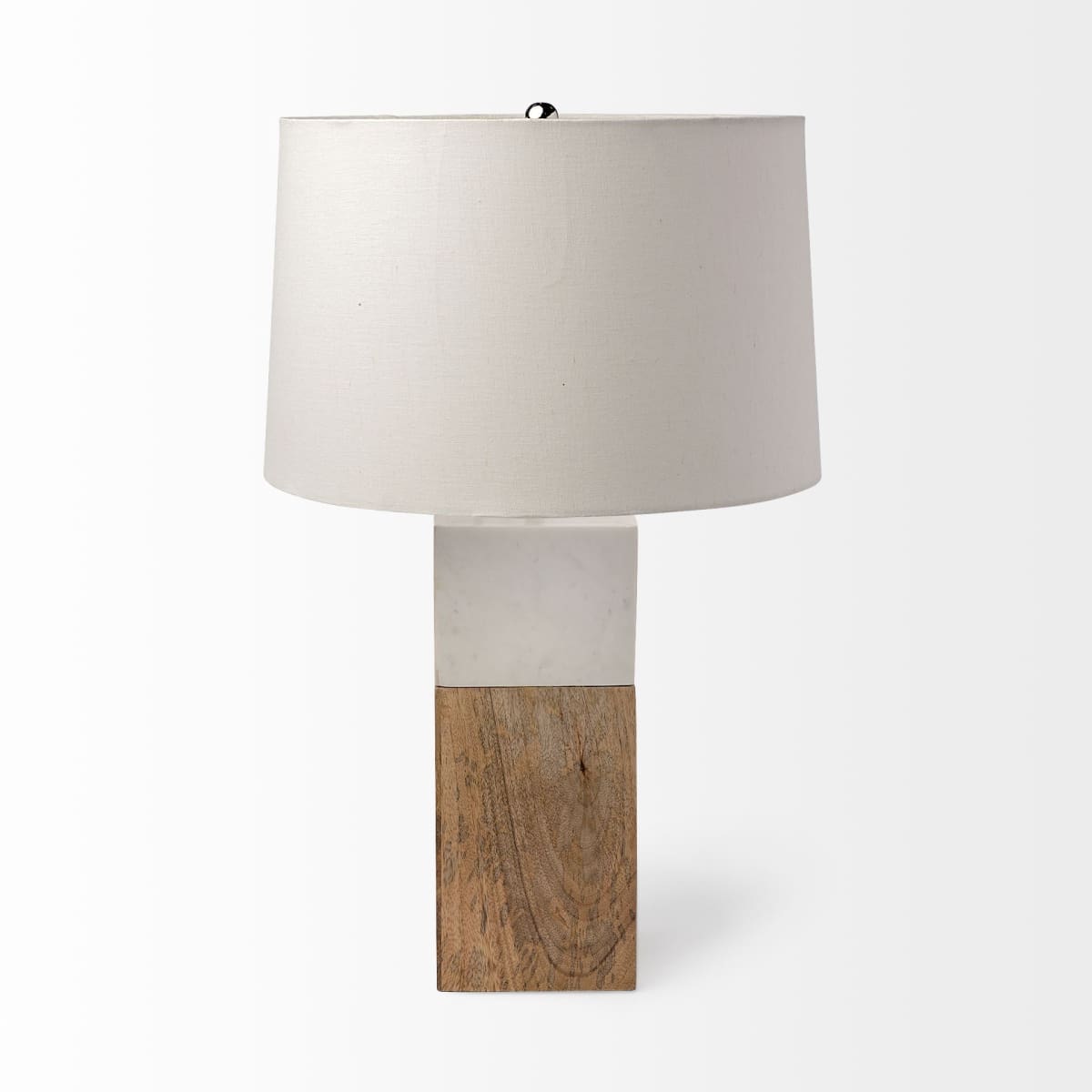 Woodrow Table Lamp Brown Wood | White Shade - table-lamps