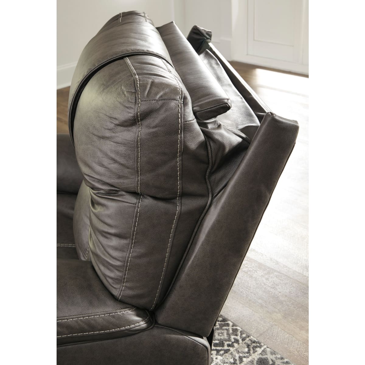 Wurstrow Smoke Power Reclining Loveseat with Console - Loveseat