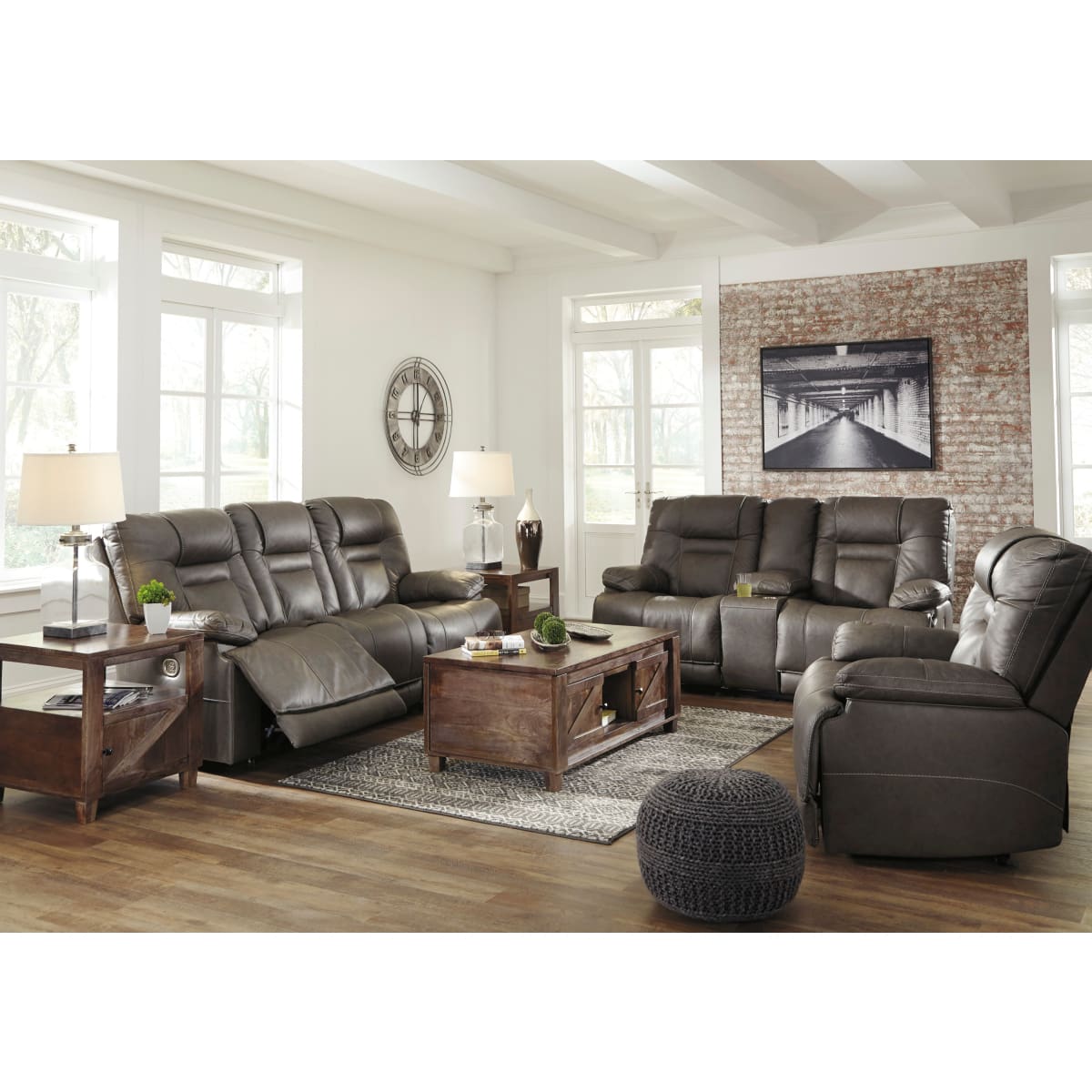 Wurstrow Smoke Power Reclining Sofa - Sofa