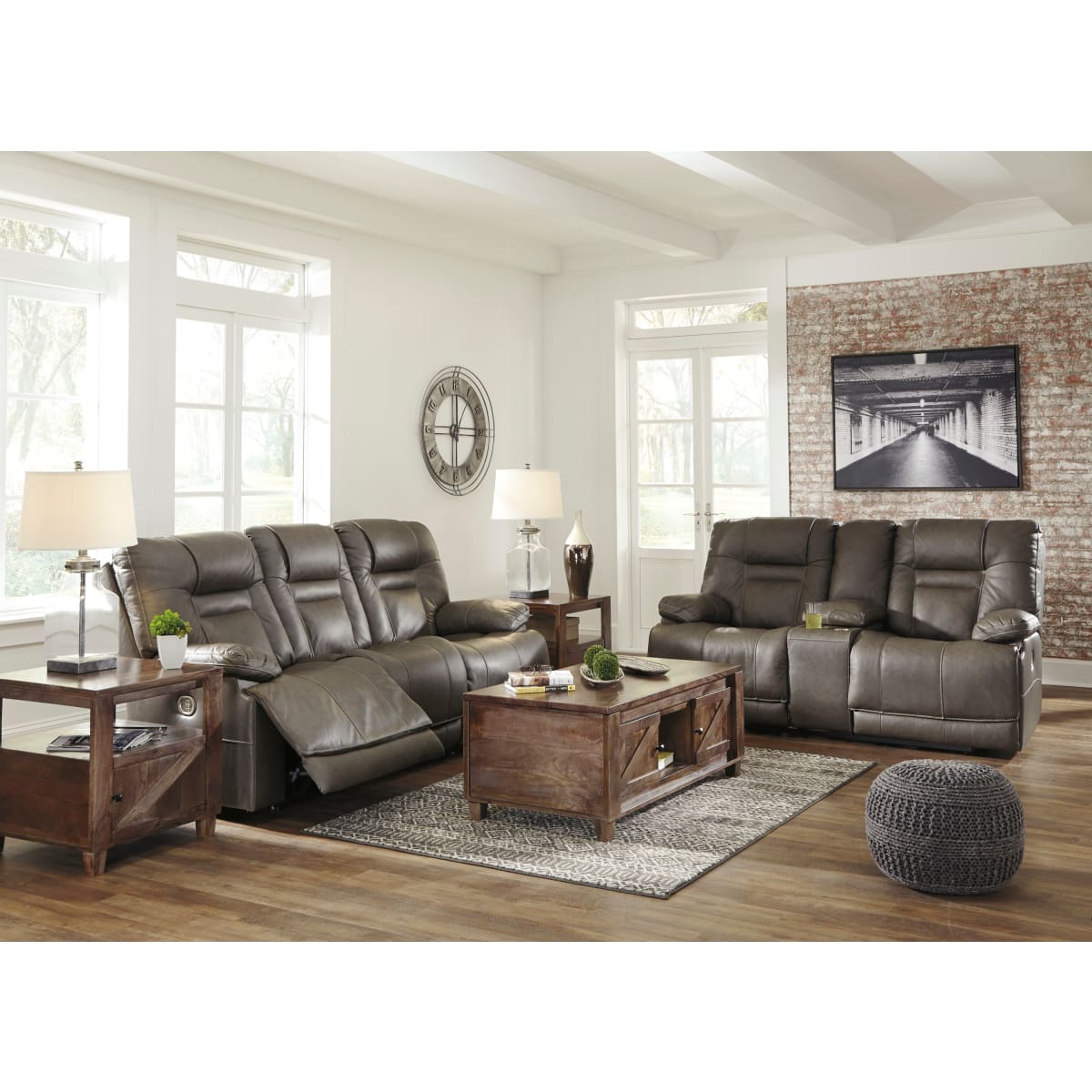 Wurstrow Smoke Power Reclining Sofa - Sofa