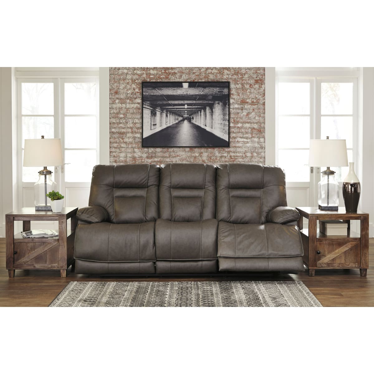 Wurstrow Smoke Power Reclining Sofa - Sofa