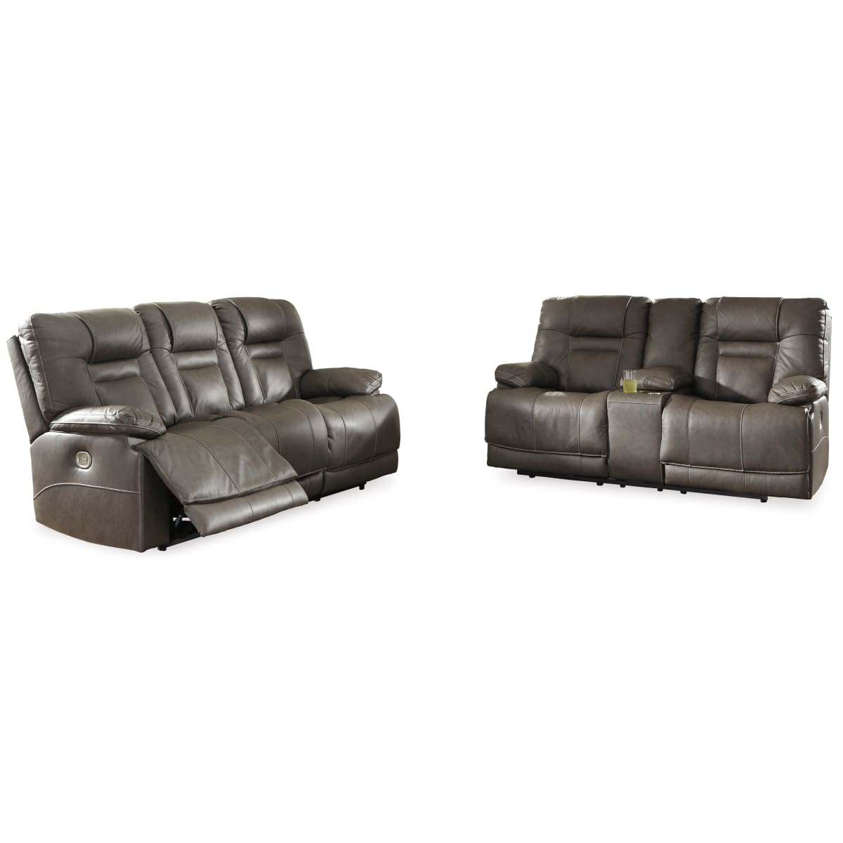 Wurstrow Smoke Power Reclining Sofa - Sofa