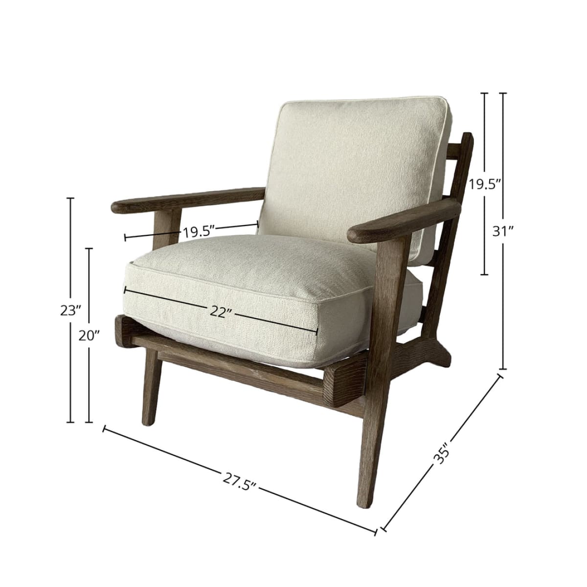 Yale Arm Chair - Performance White - lh-import-accent-club-chairs