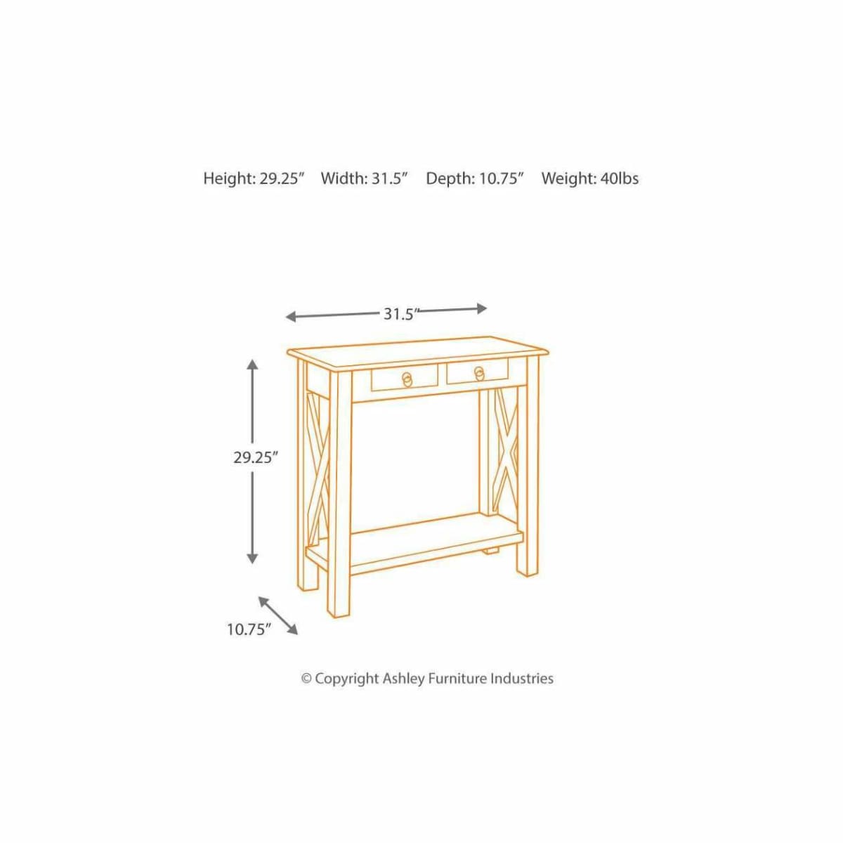 Abbonto Sofa/Console Table - CONSOLE TABLE