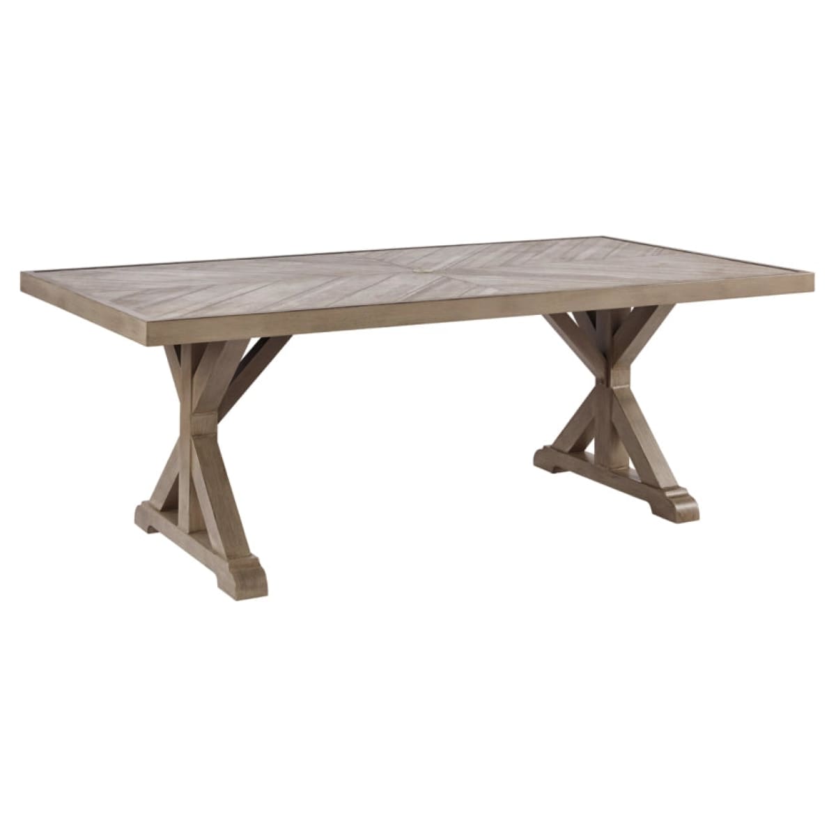 Beachcroft Dining Table Set with Umbrella Option - 42.38 W x 84.38 D x 29.5 H - Outdoor Sofa
