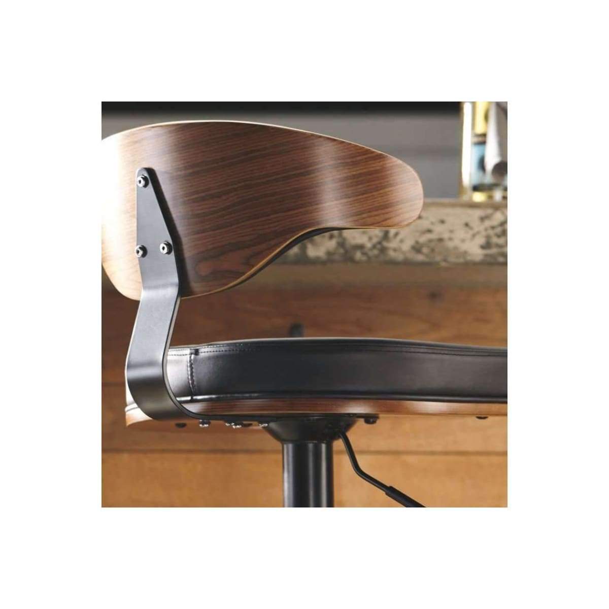 Bellatier Contoured Back Adjustable Height Bar Stool - BAR STOOL