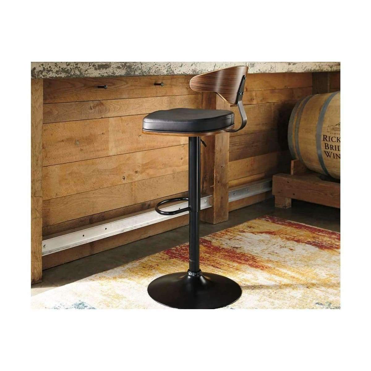 Bellatier Contoured Back Adjustable Height Bar Stool - BAR STOOL