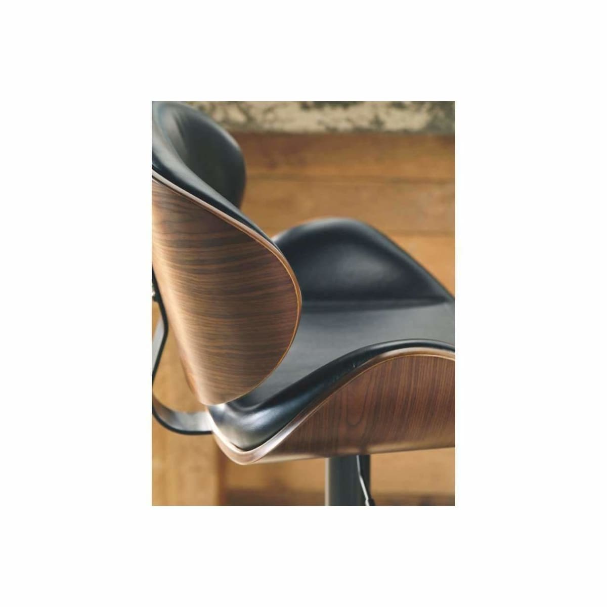 Bellatier Wood Finish Adjustable Height Bar Stool(Black) - BAR STOOL
