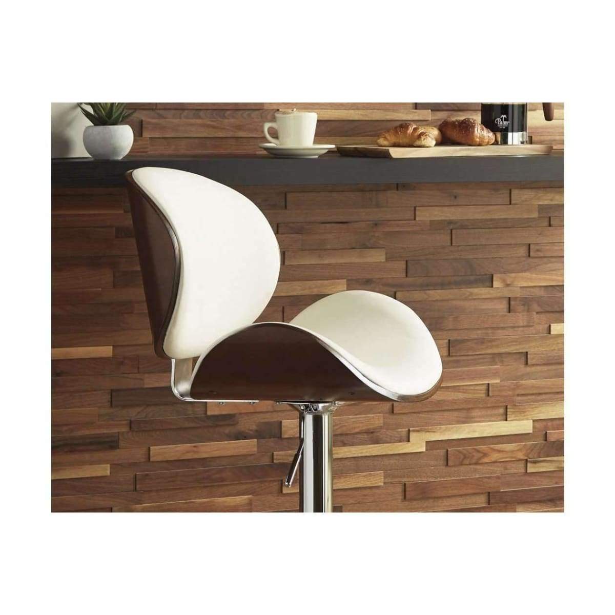 Bellatier Wood Finish Bar Height Bar Stool(Bone) - BAR STOOL