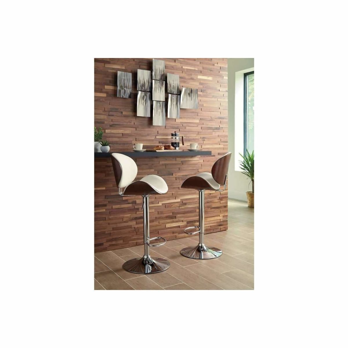 Bellatier Wood Finish Bar Height Bar Stool(Bone) - BAR STOOL