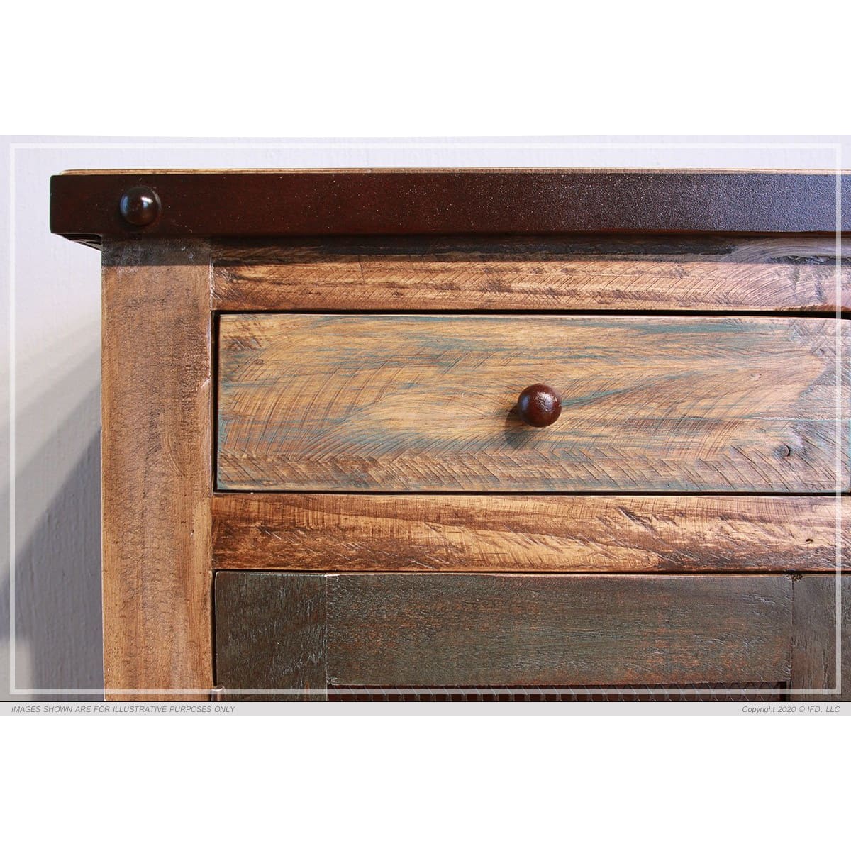 Antique Multicolor Server - 35-1/2 x 15-3/4 x 35-1/2 - Side Board