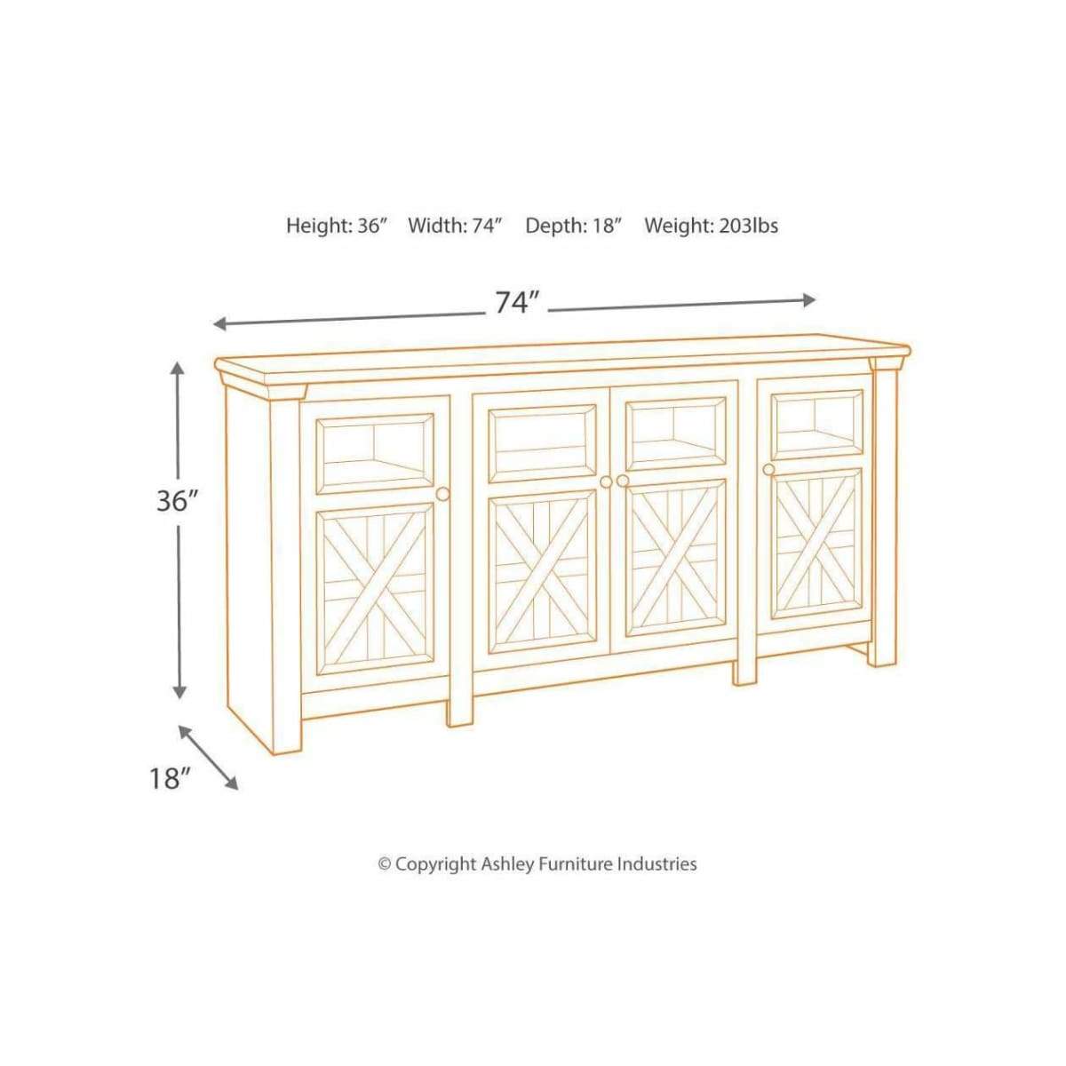 Bolanburg 74 TV Stand - ENTERTAINMENT CONSOLE