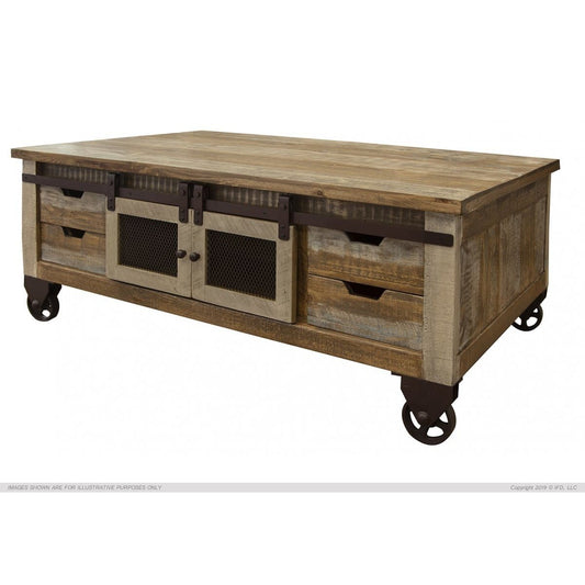 Antique Multicolor Coffee Table - 50 x 30-1/2 x 19-3/4 - COFFEE TABLE