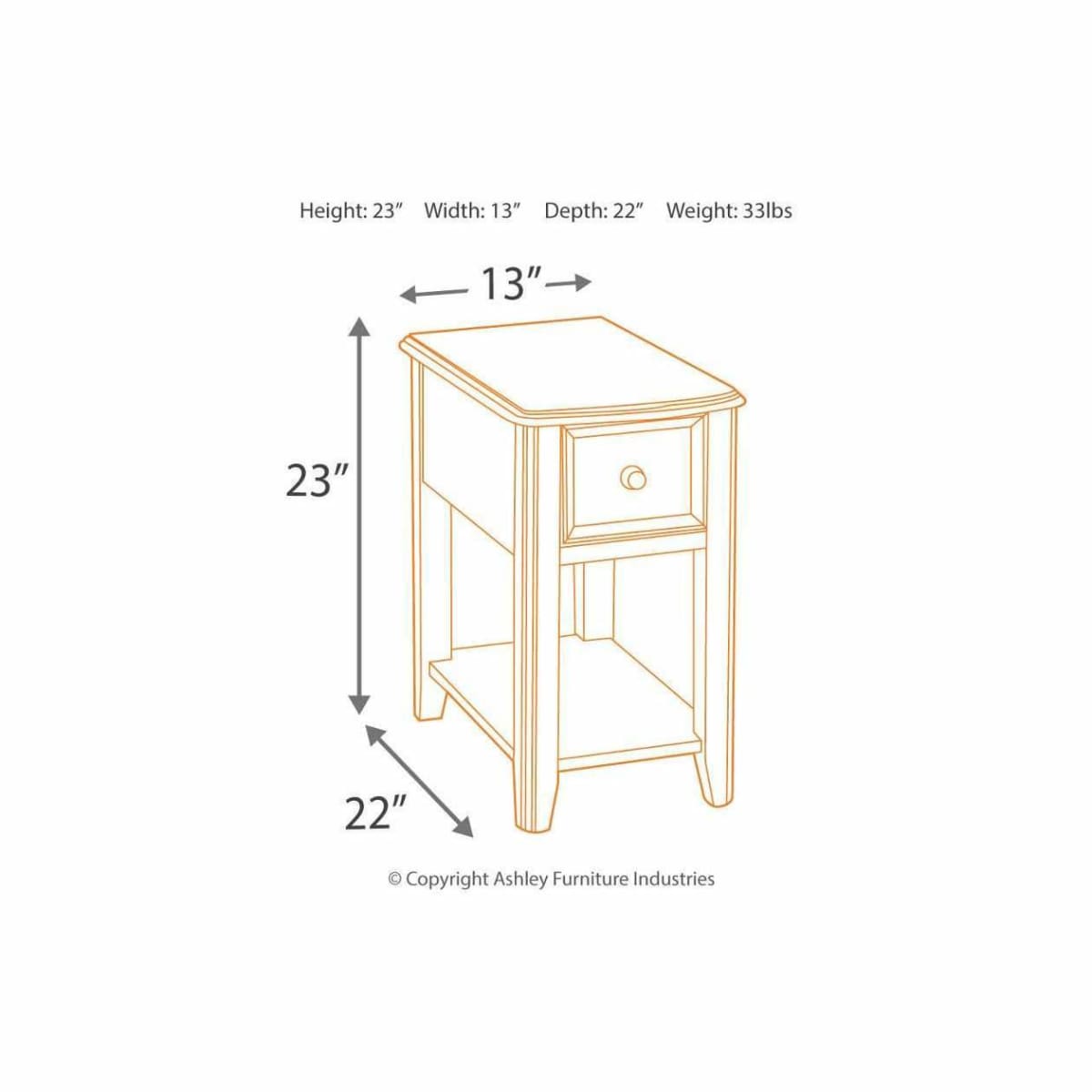 Breegin Chairside Black End Table - END TABLE/SIDE TABLE