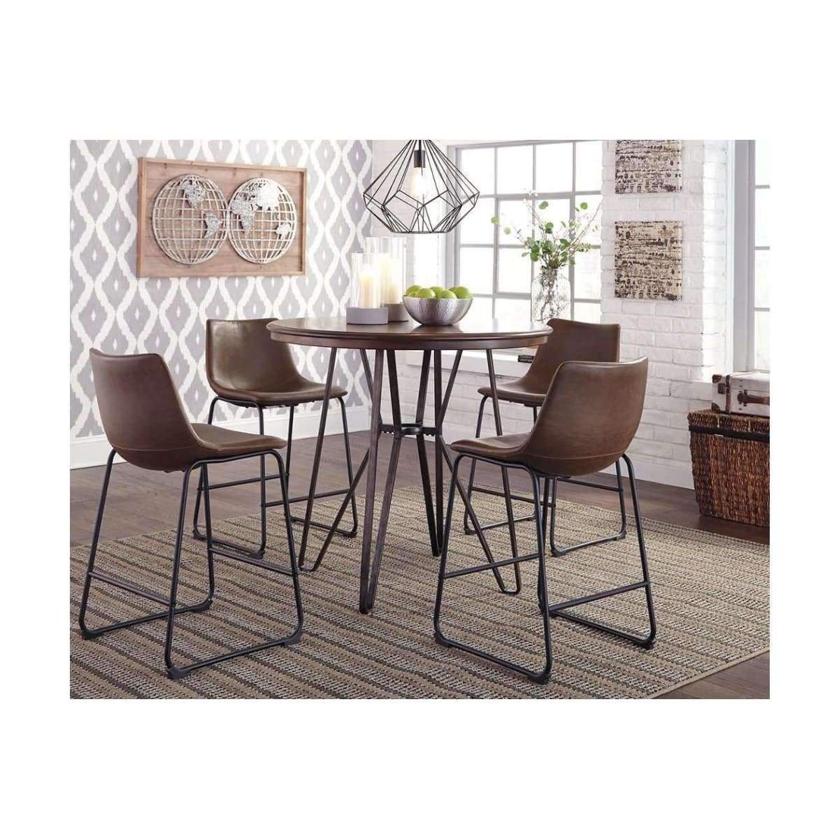 Centiar Counter Height Dining Room Table With 4 Stools - DININGCOUNTERHEIGHT
