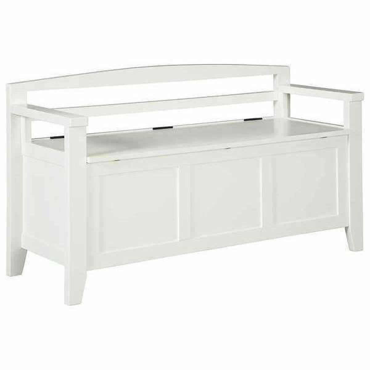 Charvanna White Storage Bench - Long Bench