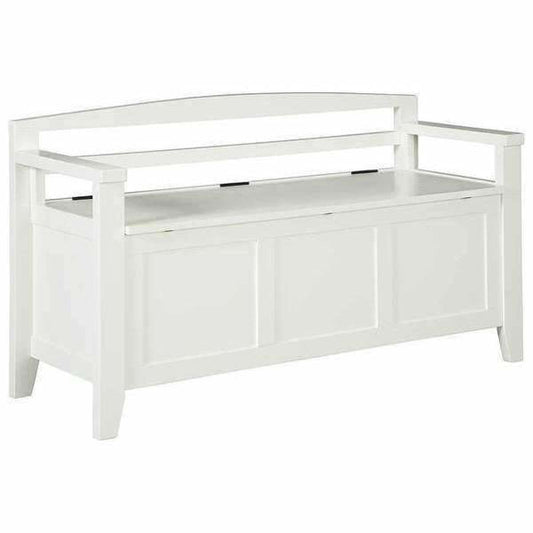 Charvanna White Storage Bench - Long Bench