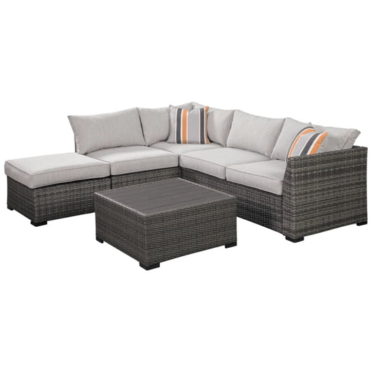 Cherry Point 4-piece Outdoor Sectional Set - 90 W x 85.5 D x 31.5 H - Outdoor Sofa