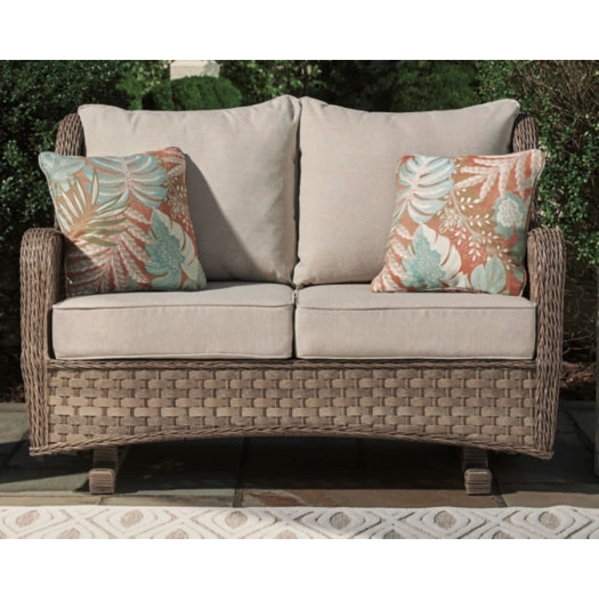 Clear Ridge Glider Loveseat - 50.25 W x 29.5 D x 36.5 H - Outdoor Sofa