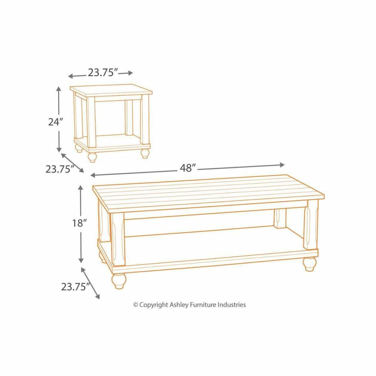Cloudhurst 3PC Coffee Table - COFFEE TABLE