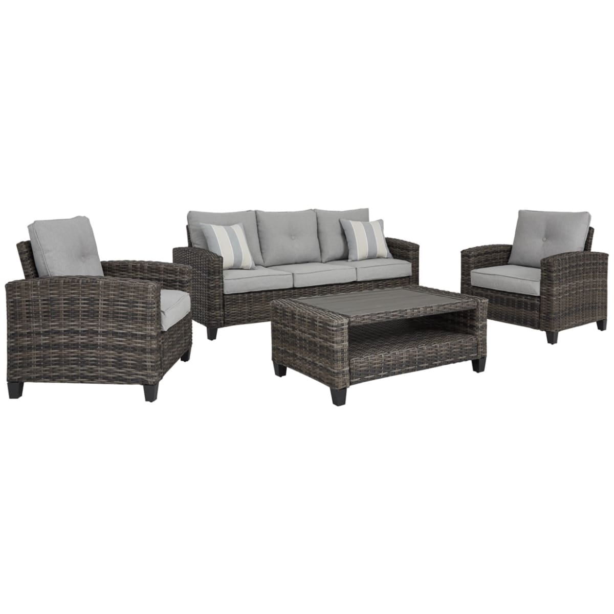 Cloverbrooke 4-Piece Outdoor Conversation Set - Outdoor Sofa