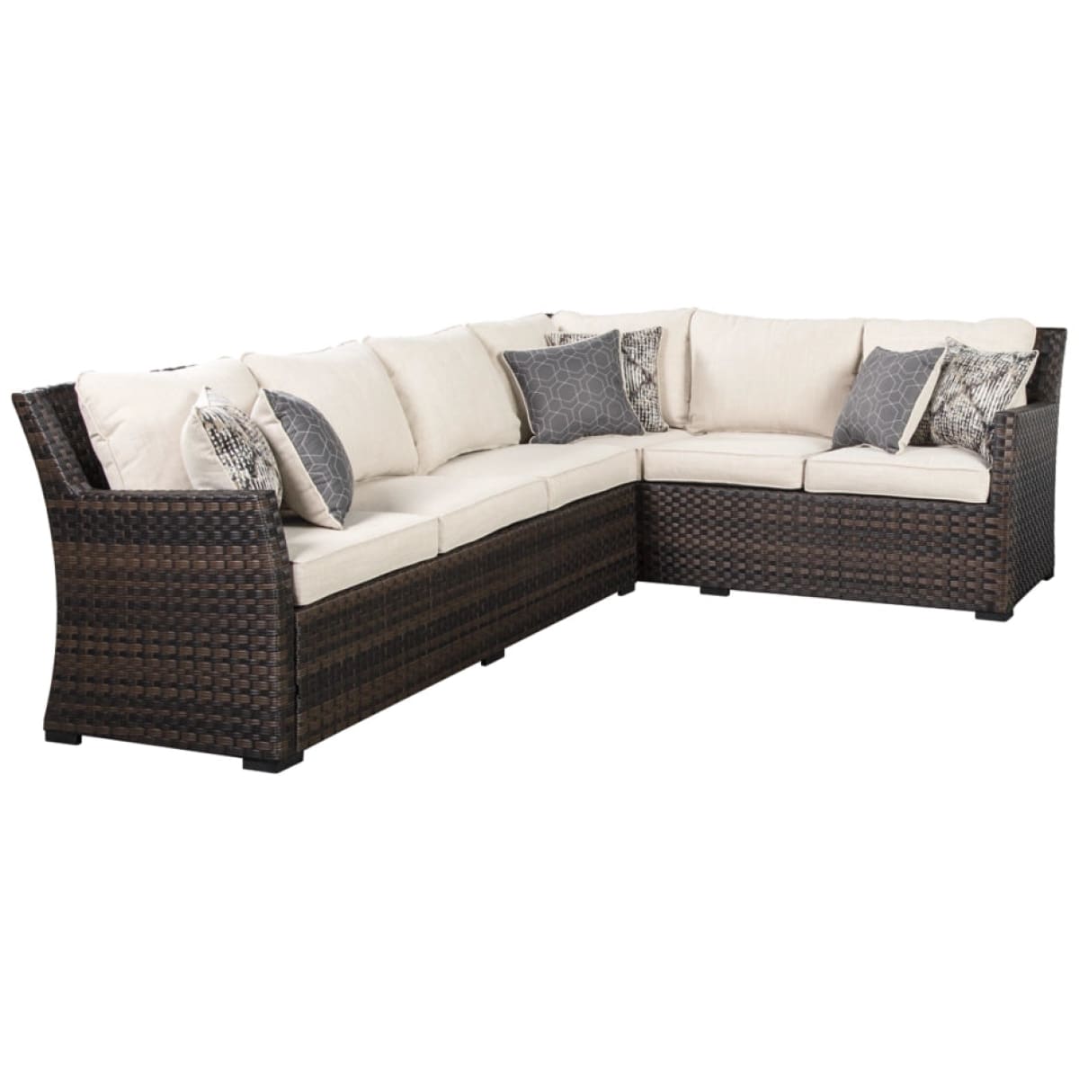 Easy Isle 3-Piece Sofa Sectional/Chair - 104 W x 80.5 D x 33.75 H - Outdoor Sofa