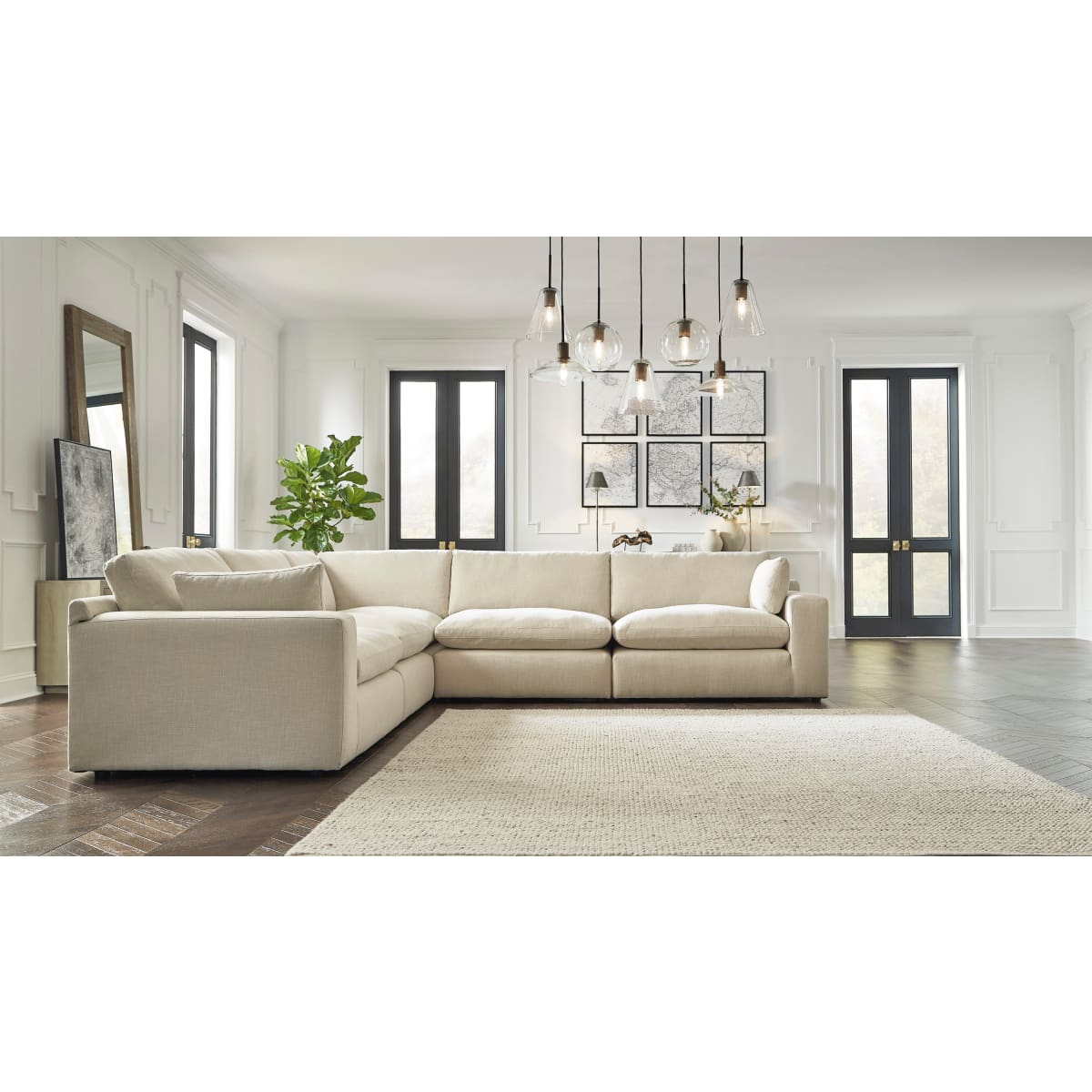 Elyza Linen Sectional - Sectional