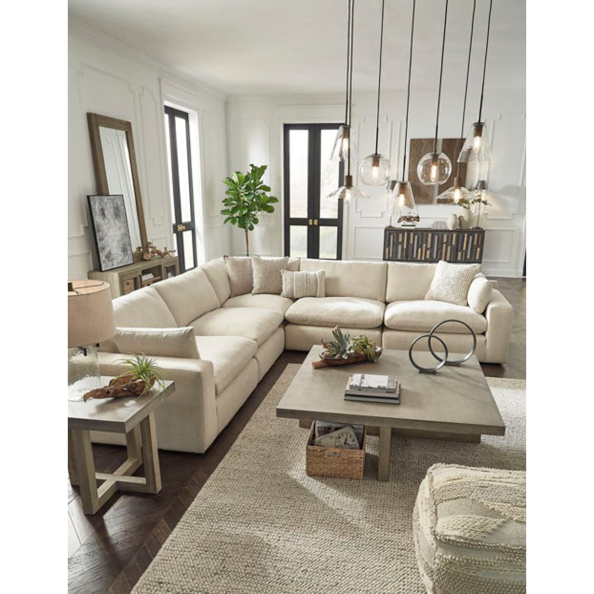 Elyza Linen Sectional - Sectional