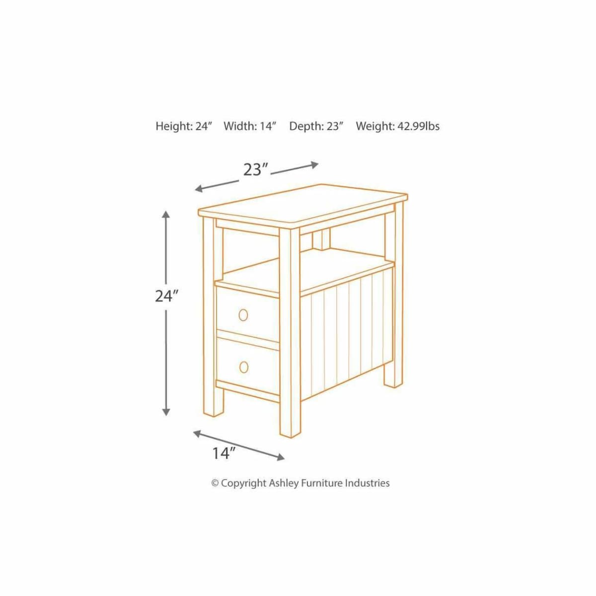 Ezmonei Chairside End Table - END TABLE/SIDE TABLE