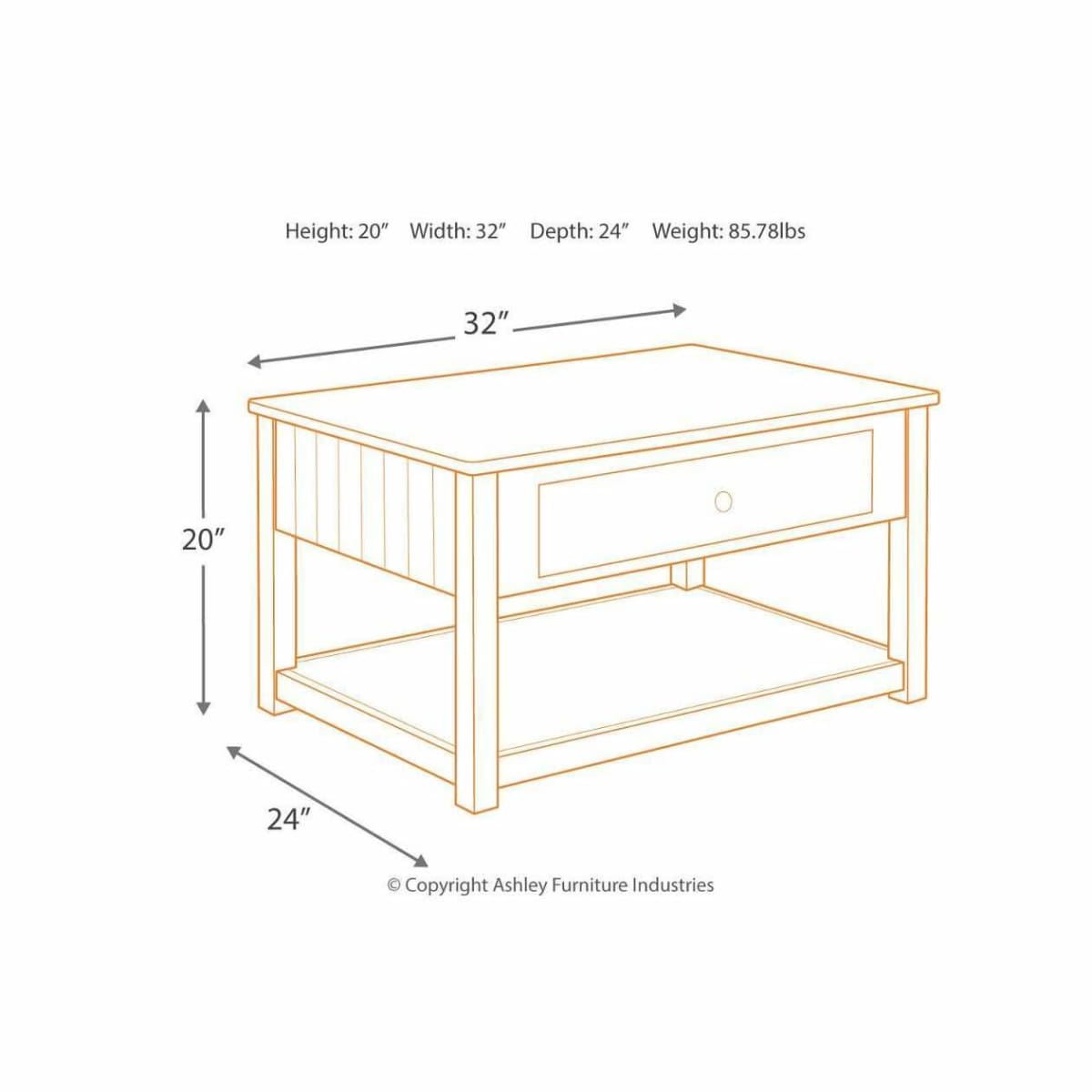 Ezmonei Coffee Table with Lift Top - COFFEE TABLE