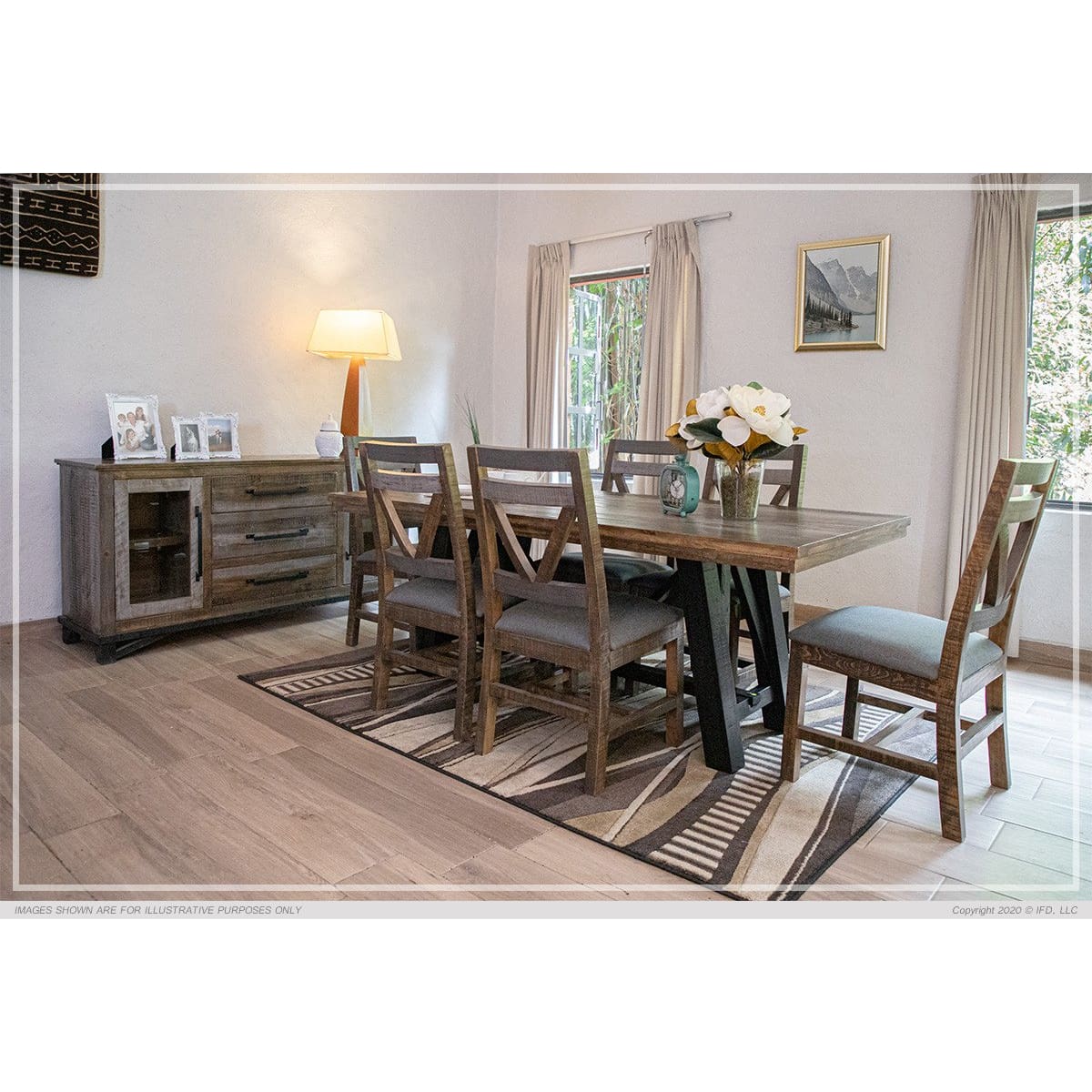 Loft Brown 6pc Dining Set - 78-3/4 x 39-1/4 - DININGCOUNTERHEIGHT