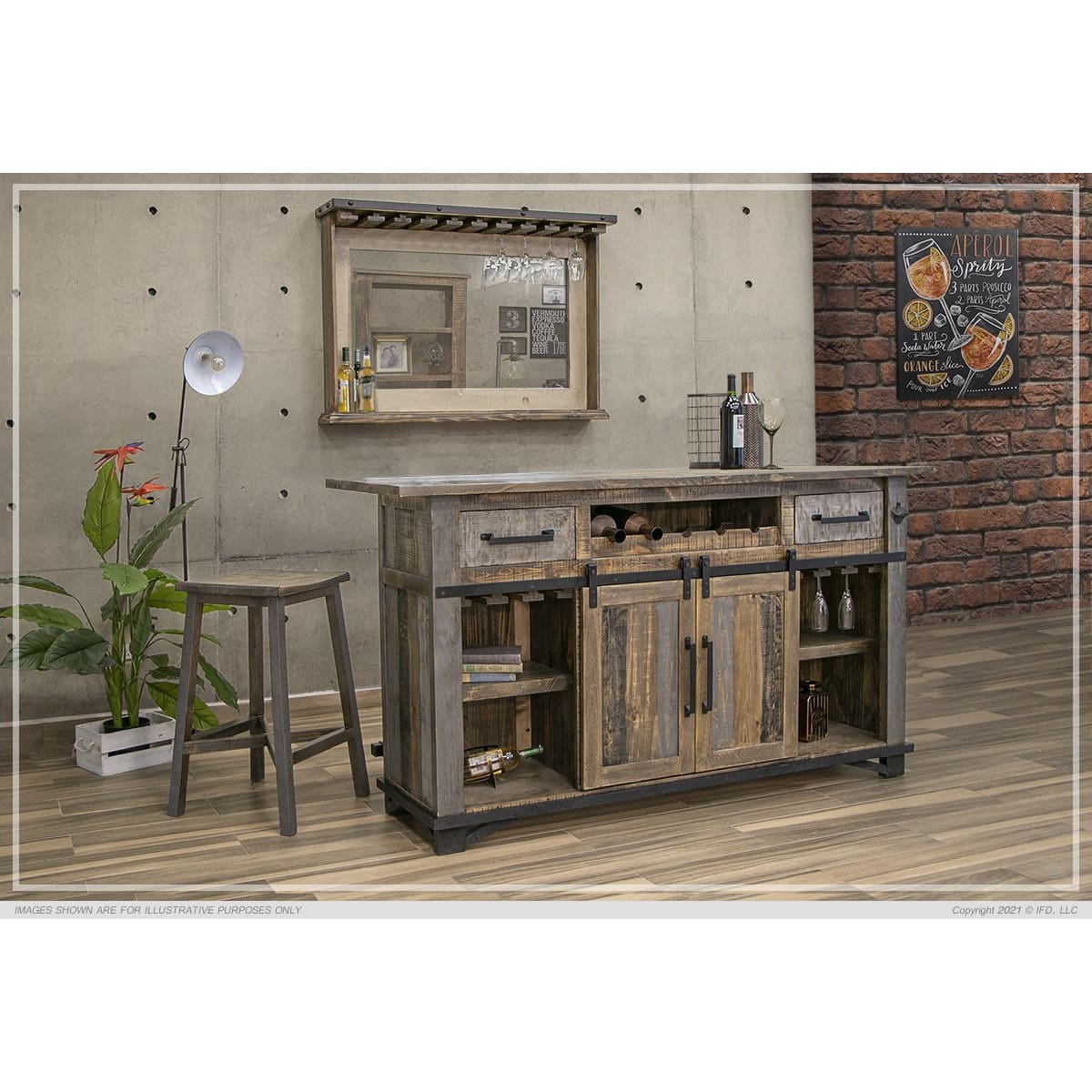 Loft Brown Bar - 76 x 26-1/2 x 42 - BAR