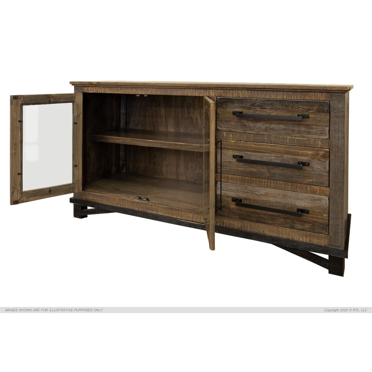 Loft Brown Buffet 60 - 59-3/4 x 19-3/4 x 34-1/4 - Side Board