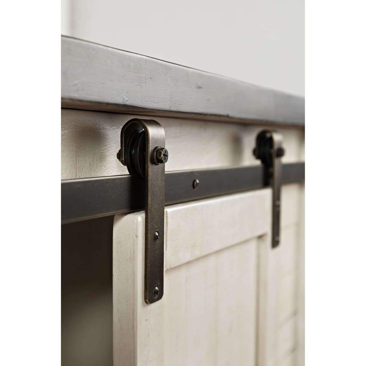 Madison County Vintage White 32 Barn Door Accent Cabinet - accent cabinet