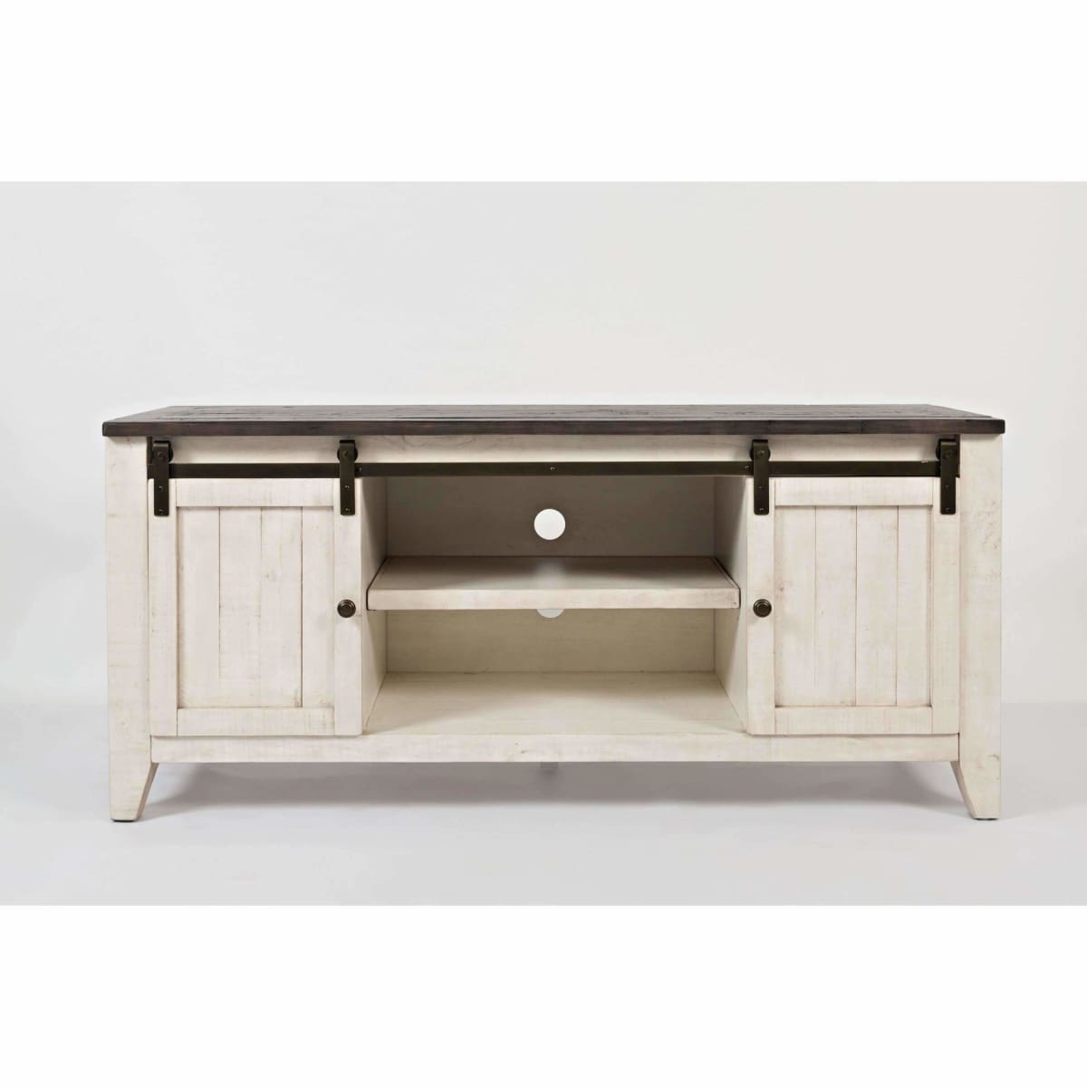 Madison County Vintage White 60 Console - ENTERTAINMENT CONSOLE