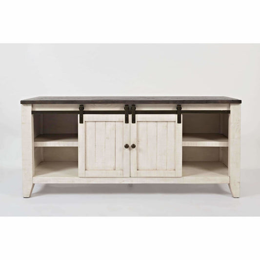 Madison County Vintage White 60 Console - ENTERTAINMENT CONSOLE