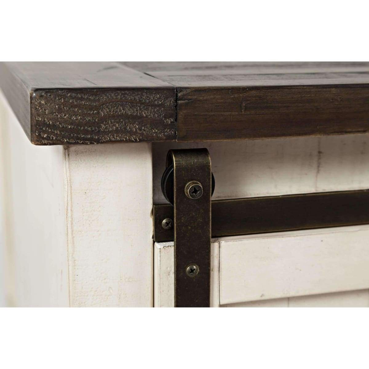 Madison County Vintage White Barn Door Cocktail Table - COFFEE TABLE