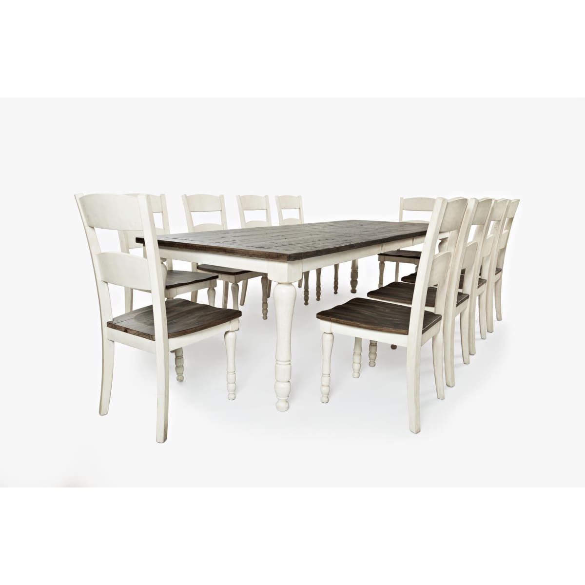 Madison County Vintage White Rectangle Extension Table 7pc Set - Width: 42 x Depth: 84(96 with Extension) x Height: 30 / Vintage White /