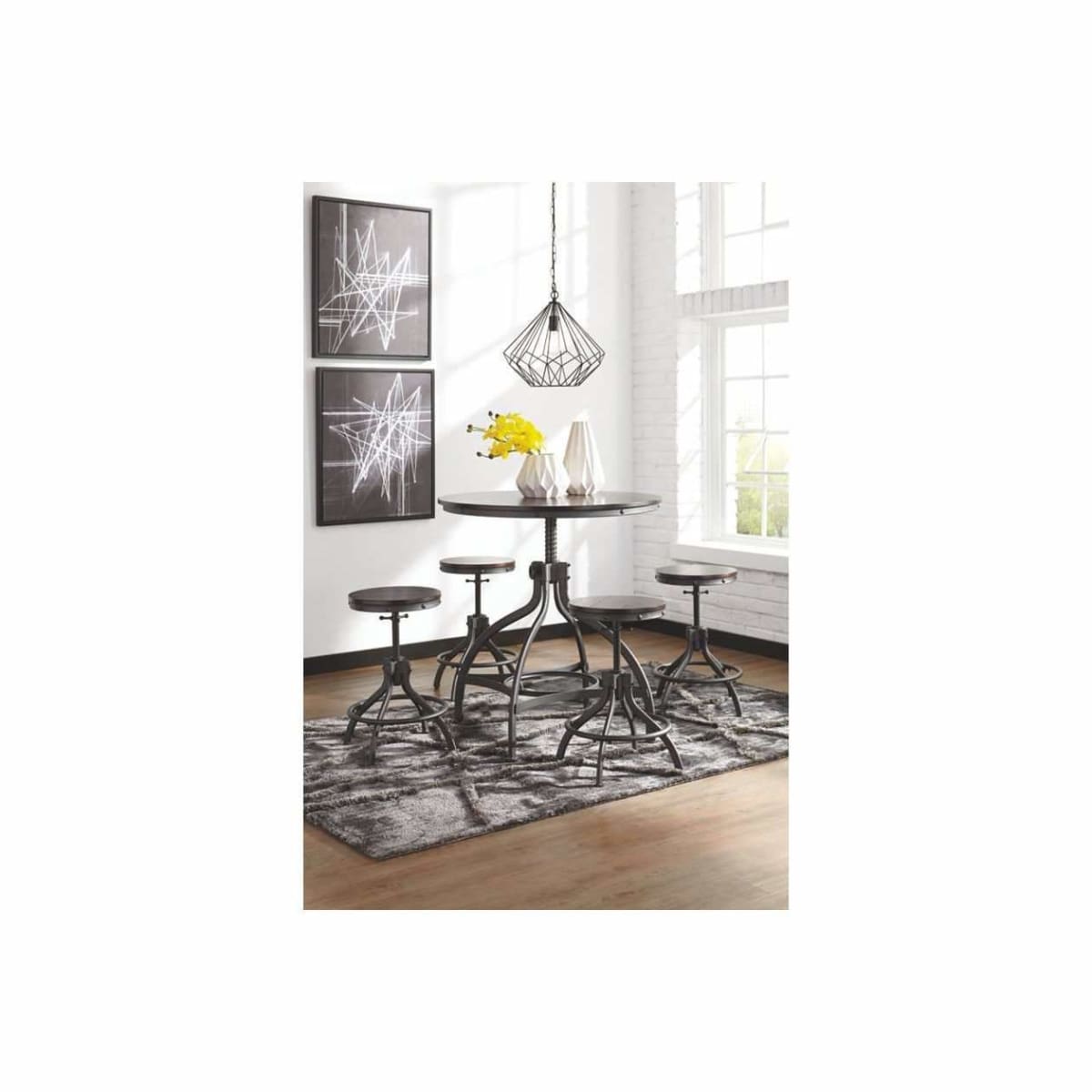 Odium Counter Height Dining Room Table and Bar Stools (Set of 5) - DININGCOUNTERHEIGHT