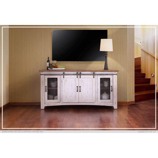 360 Pueblo White 70 Tv Stand - ENTERTAINMENT CONSOLE