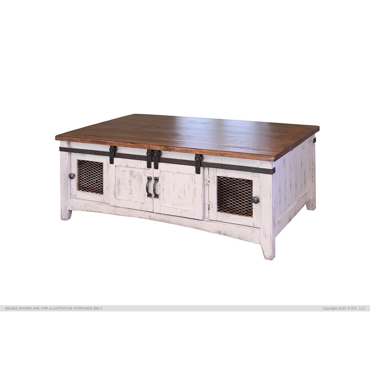 Pueblo White Coffee Table - 50 x 30-1/2 x 19-3/4 - COFFEE TABLE