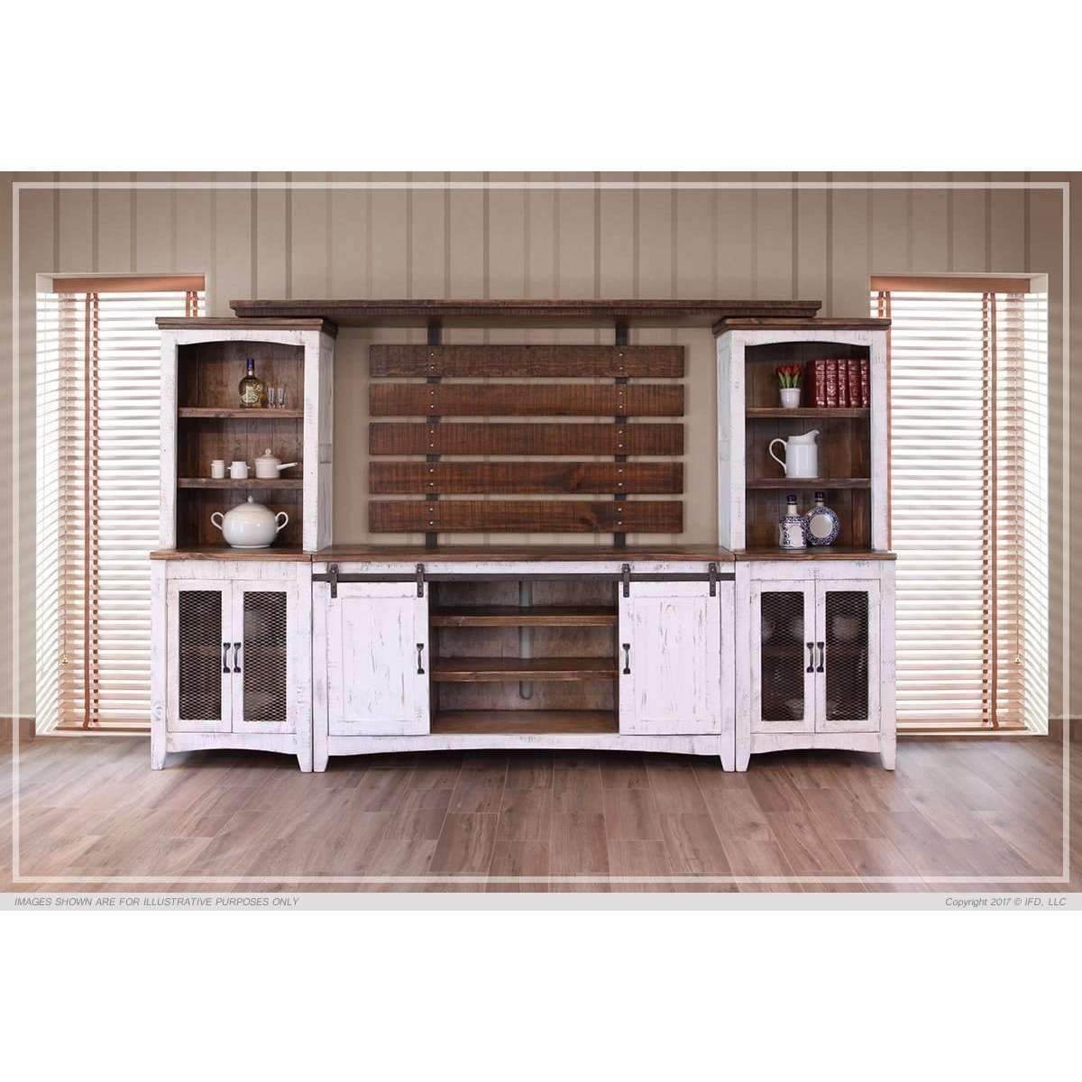 Pueblo White Entertainment Unit - ENTERTAINMENT CONSOLE