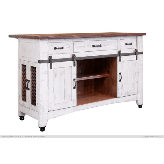 360 Pueblo White Kitchen Island - Kitchen Island