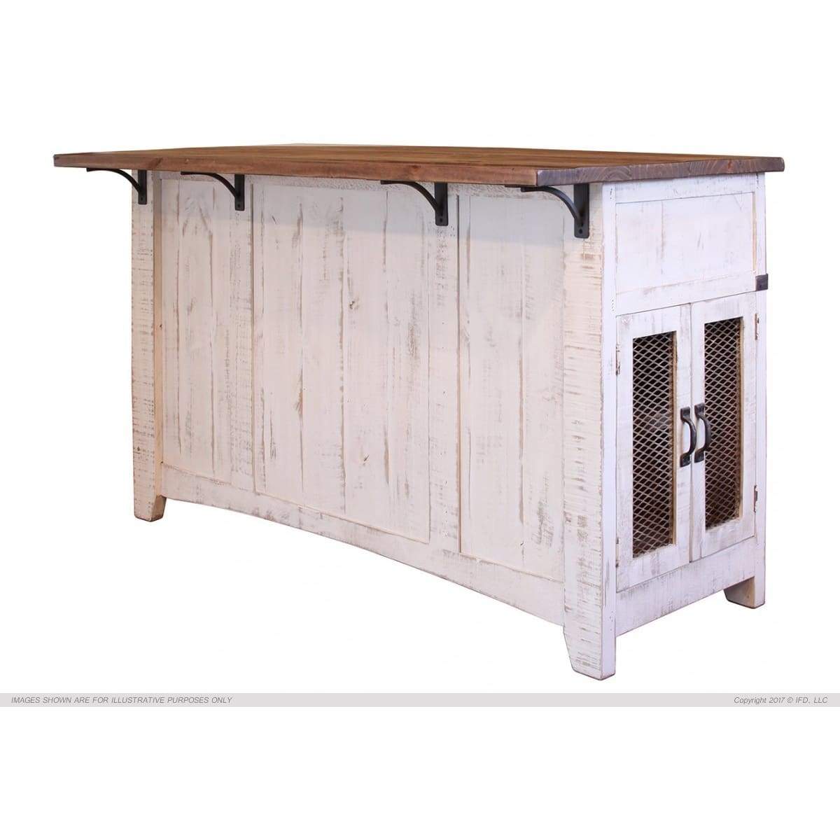 360 Pueblo White Kitchen Island - Kitchen Island