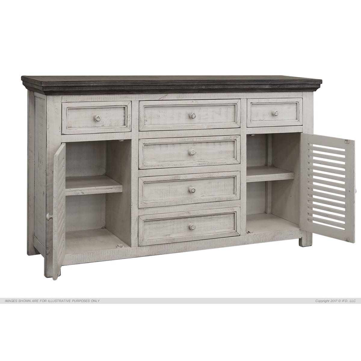 Stone Buffet - 69-3/4 x 19 x 42-1/2 - Side Board