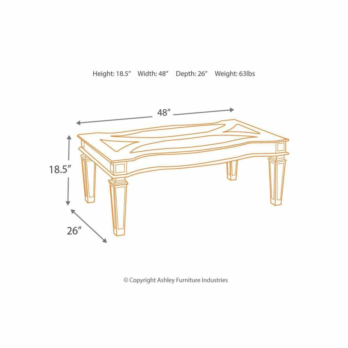 Tessani Coffee Table - COFFEE TABLE