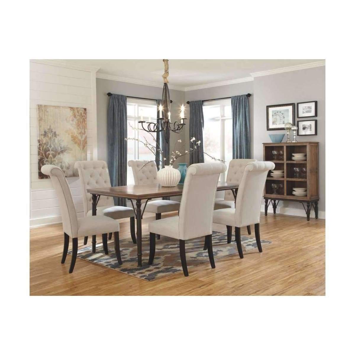 Tripton Dining Room Linen Chair - dining chairs