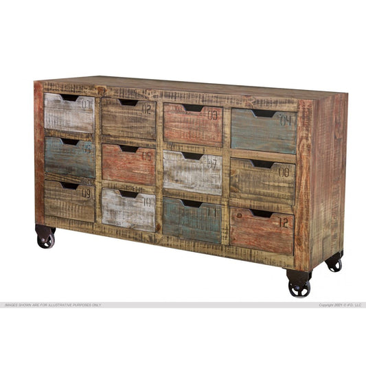 Urban Multicolor Console - 60-3/4 x 17 x 34-3/4 - accent cabinet